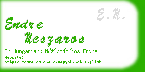 endre meszaros business card